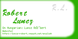 robert luncz business card